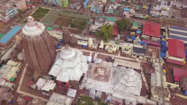 Orissa Indie Jagannath Chrám Letecké Drone Záběry — Stock video