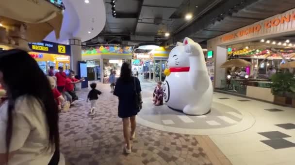 Terminal Mall Pattaya Interior Revealing Cinematic Shot Christmas Thailand 2023 — Stock Video