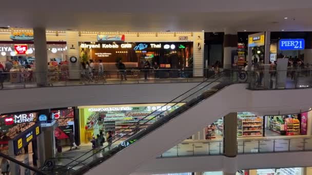 Centro Comercial Terminal Interior Pattaya Revelando Rodaje Cinematográfico Navidad Tailandia — Vídeo de stock