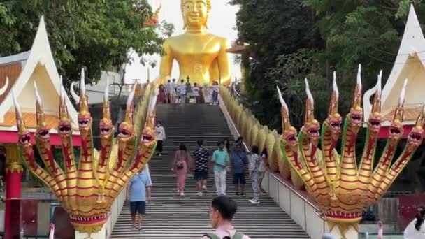 Tempio Del Buddha Oro Pattaya Thailandia 2023 — Video Stock