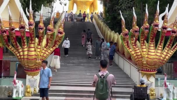 Tempio Del Buddha Oro Pattaya Thailandia 2023 — Video Stock