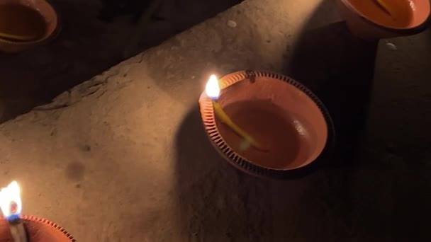 Burning Candles Temple Pattaya — Stock Video