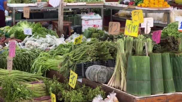 Gente Comprando Mercado Frutas Pattaya Ratanakorn Tailandia — Vídeos de Stock
