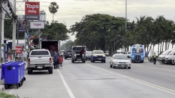 Αυτοκινητόδρομος Pattaya Και Μεταφορά Ταϊλάνδη — Αρχείο Βίντεο