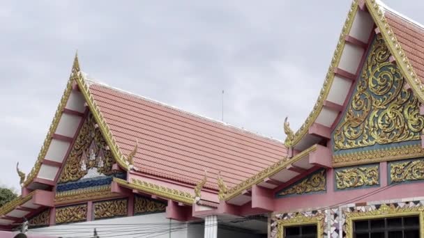 Thailand Traditionellt Tempeltak — Stockvideo