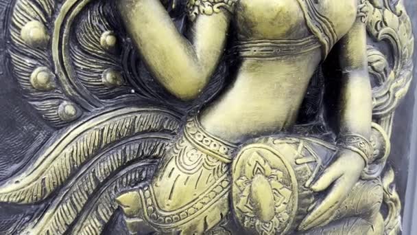 传统古代亚洲神像石雕 — 图库视频影像