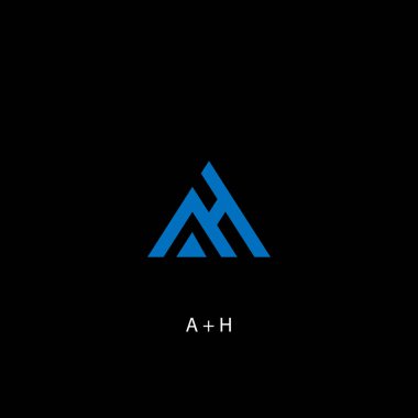 A ve B harflerinin logo tasarımı bir üçgen şekilli, A ve H harflerinin logosu.