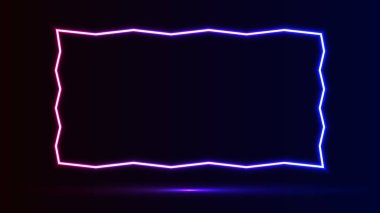 malzeme ve diğerleri için uygun siyah arkaplan rengine sahip neon efektli kutu fotoğraf çerçevesi tasarımı