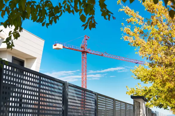 Arroyomolinos, Madrid 'de inşaat halindeki tek aile evleri (İspanya)).