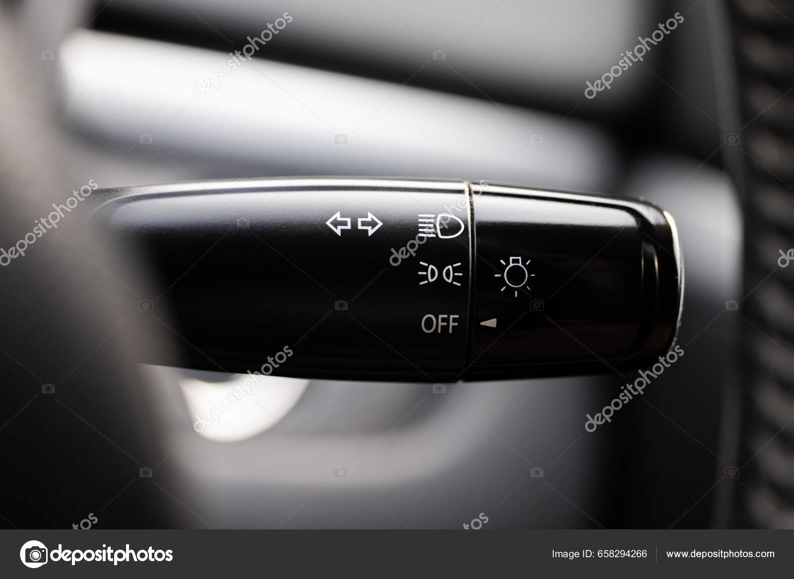 Turn Signal Lever Adjusting Car Headlight Control Switch — Stock Photo ...