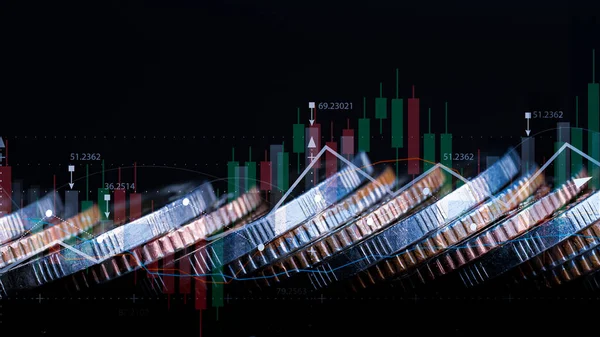 Obchodní Finance Investiční Koncepce Ekonomický Růst Forexový Finanční Graf Kapitálový — Stock fotografie