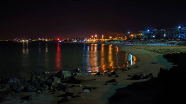Cabo Negro 'daki plajın gece manzarası