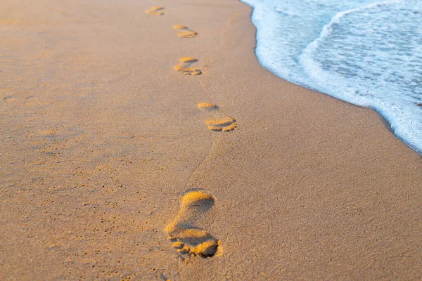 Stock image Free foot prints in the sand at a moroccan beach