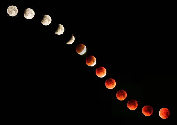 Phases Blood Moon Morocco — Stock Photo, Image
