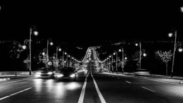Nachtstraße Mit Glühbirnen Cabo Negro — Stockfoto