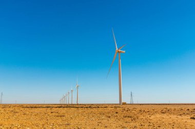 Fas 'taki Tarfaya parkında rüzgar türbinleri