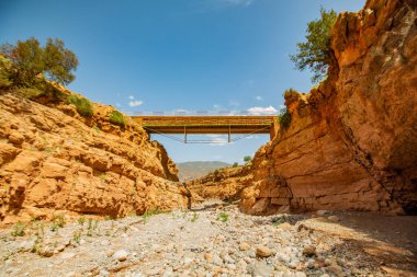 Fas 'taki Ahansal nehrinin kıyısında.