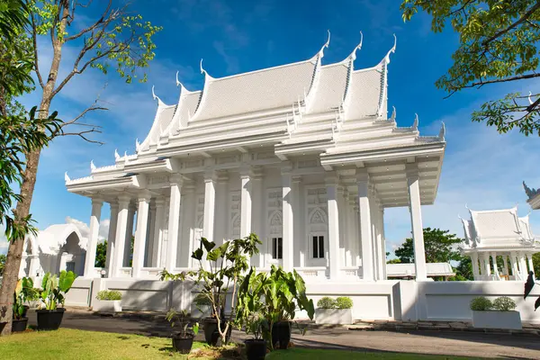 BANG LAMUNG BÖLGESİ, THAILAND - 9 Haziran 2022. Wat Phon Prapa Nimit, açık hava çekimi, tapınağın dışı.