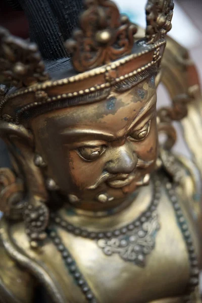Κοντινό Πλάνο Του Κεφαλιού Ενός Βουδιστικού Αγάλματος Κινεζικός Πολιτισμός Βουδισμός — Φωτογραφία Αρχείου