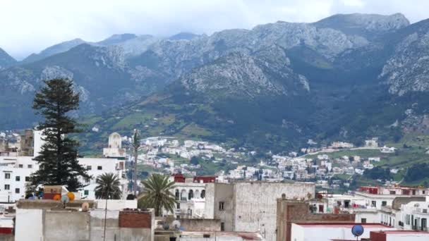 Przegląd Cityscape Marokańskie Miasto Małe Wiejskie Miasteczko Egzotyczne Podróże — Wideo stockowe