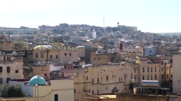 Visão Geral Cityscape Cidade Marroquina Pequena Cidade Rural Viagem Exótica — Vídeo de Stock