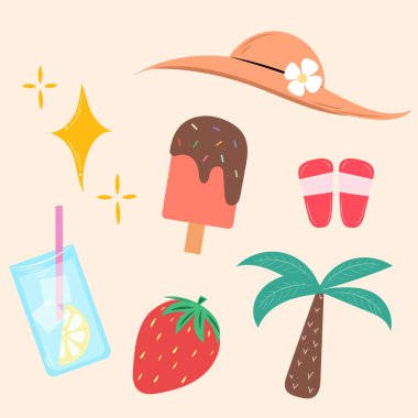 Tatil yaz vektörü ayarlandı. Tatil