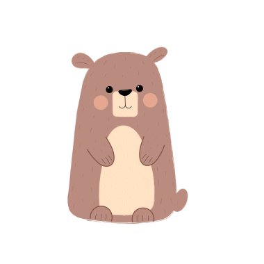 Sevimli çizgi film oyuncak ayısı desenli çizim