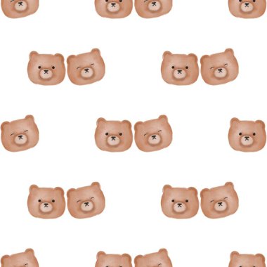 İki sevimli ayıyla kusursuz desen. Kawaii tarzı..