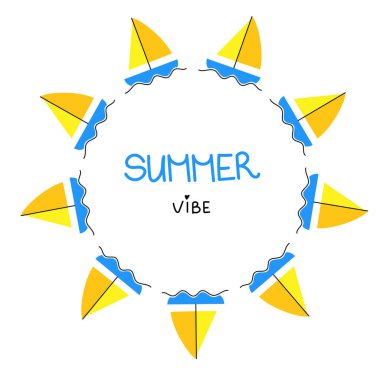 Yat ve Yaz titreşimli metin ile çember