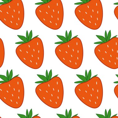 Basit, dikişsiz çilek deseni. Meyvemsi, pürüzsüz desen.