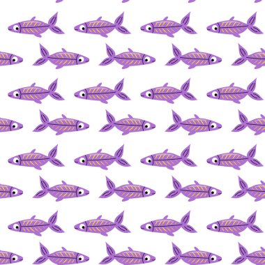 Mor balıkla kusursuz desen