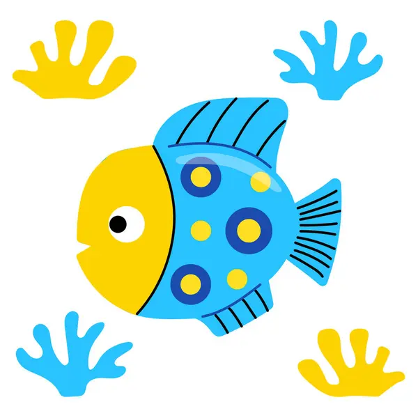 Mercanlı mavi tropikal balık