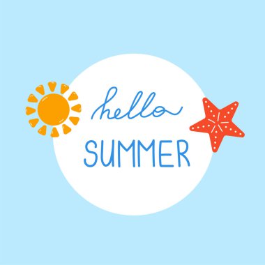 Yıldızlı ve güneşli yaz bayrağı