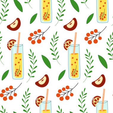 Limonata ve böğürtlenli kusursuz desen