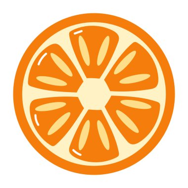 Beyaz arkaplanda bir dilim turuncu