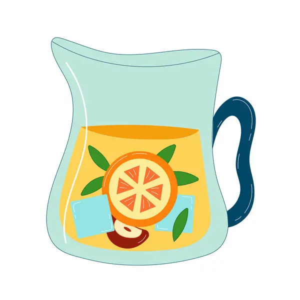 Limonata, buz ve dutlu kavanoz. Cam kavanoz.