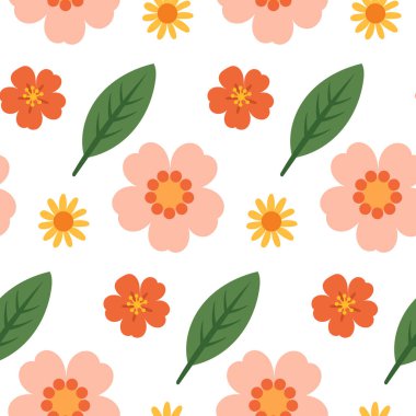 Basit çiçek seamless modeli