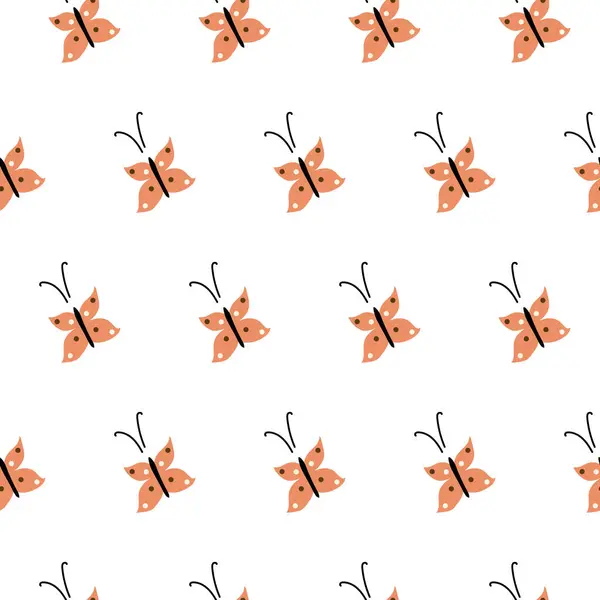 Küçük kelebek pürüzsüz desen. El çizimi kelebek.