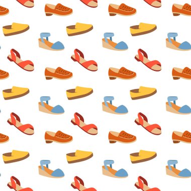 Ayakkabılarla kusursuz desen. Yaz ayakkabıları. Moda ayakkabılar.