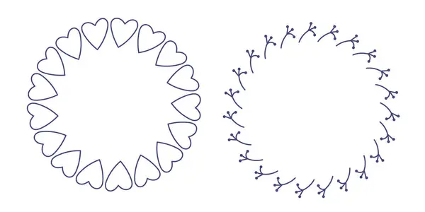 Yuvarlak çerçeveli kalp ve çiçek
