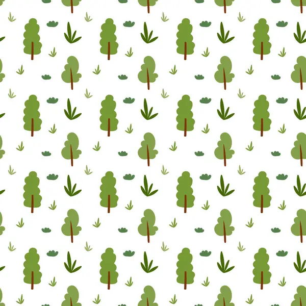 Beyaz arkaplanda orman ağacı deseni