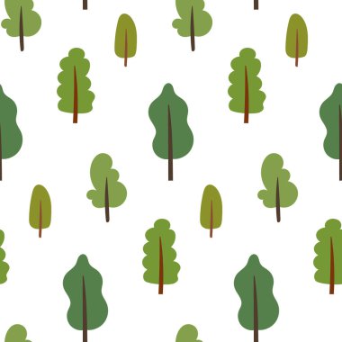 Orman ağaçları pürüzsüz desenli. Yürüyüş düzeni. Kamp arka planı.