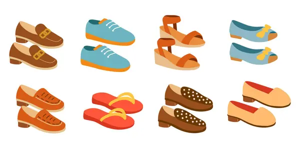 Moda kadın ayakkabıları seti. Yaz için ayakkabı koleksiyonu.