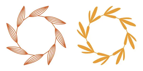 Sarı yaprak çelengi hazır. Basit yapraklar..