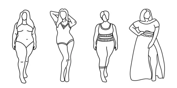Artı kadın ölçüleri. Basit kadın figürlerini özetle. Moda karakteri büyük boy..