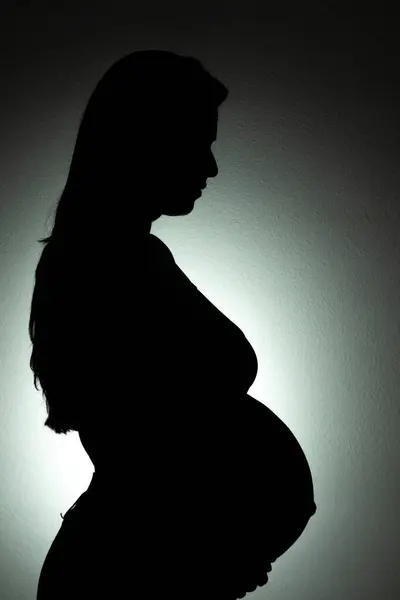 若い妊婦のシルエット — ストック写真