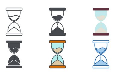 Grafik ve web tasarım koleksiyonu logo çizimi için kum saati simgesi şablonu