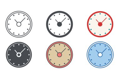 Grafik ve web tasarım koleksiyonu logo çizimi için saat simgesi şablonu