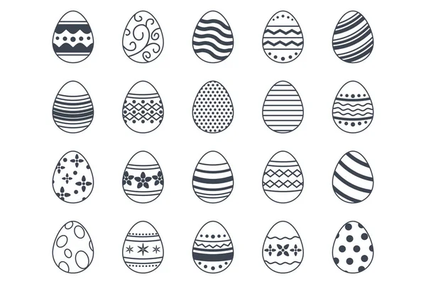 Easter Eggs Easter Day Festival Icon Set Ostern Egg Icons — Stock Vector