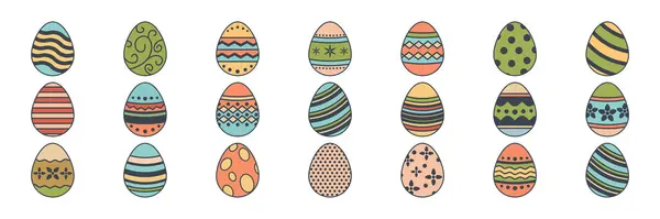 Easter Eggs Easter Day Festival Icon Set Ostern Egg Icons — Stock Vector
